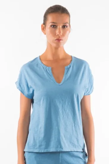 RAVENS VIEW IBIZA RAVENS VIEW IBIZA Damen vegan T-Shirt Hera Faded Denim Blau, Blau, – Produktbild 2 von 2