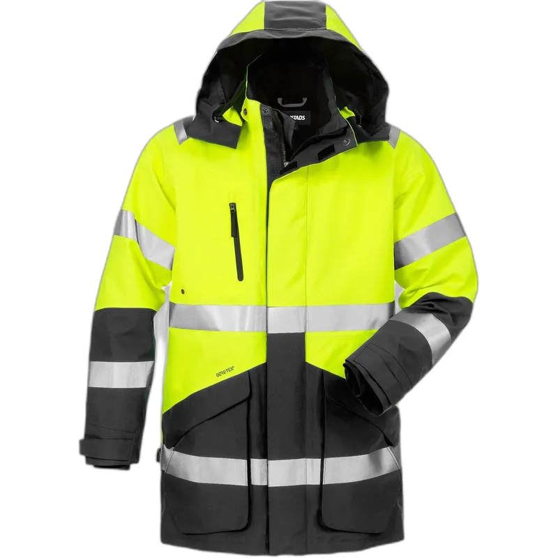 Fristads Wasserdichte 3-in-1 Jacke mit hoher Sichtbarkeit Klasse 3 Fristads GORE-TEX 4989 GXB, Gelb, – Produktbild 1 von 1