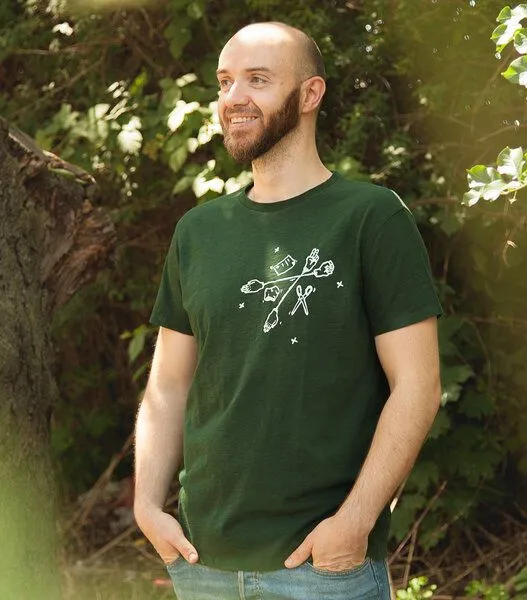 päfjes päfjes Schnick Schnack Schnuck - Fair gehandeltes Männer/ Unisex T-Shirt - Slub Darkgreen, Grün, – Produktbild 2 von 4