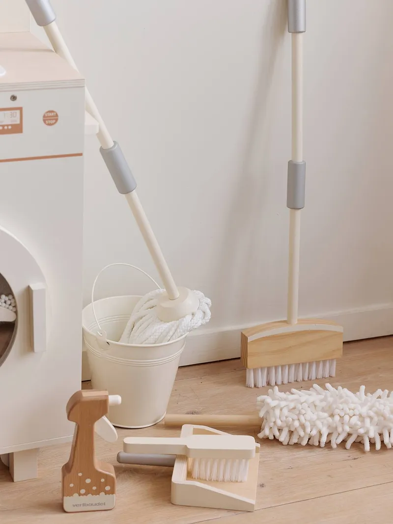 Vertbaudet Vertbaudet Großes Putzset aus FSC®-Holz für Kinder, Weiß, – Produktbild 1 von 3