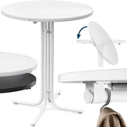 Casaria® Stehtisch Weiß Ø80x110cm klappbar Outdoor höhenverstellbar bis 100kg – Produktbild 1 von 1