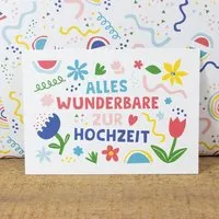 Bow & Hummingbird Bow & Hummingbird Postkarte Alles Wunderbare zur Hochzeit – Produktbild 1 von 1