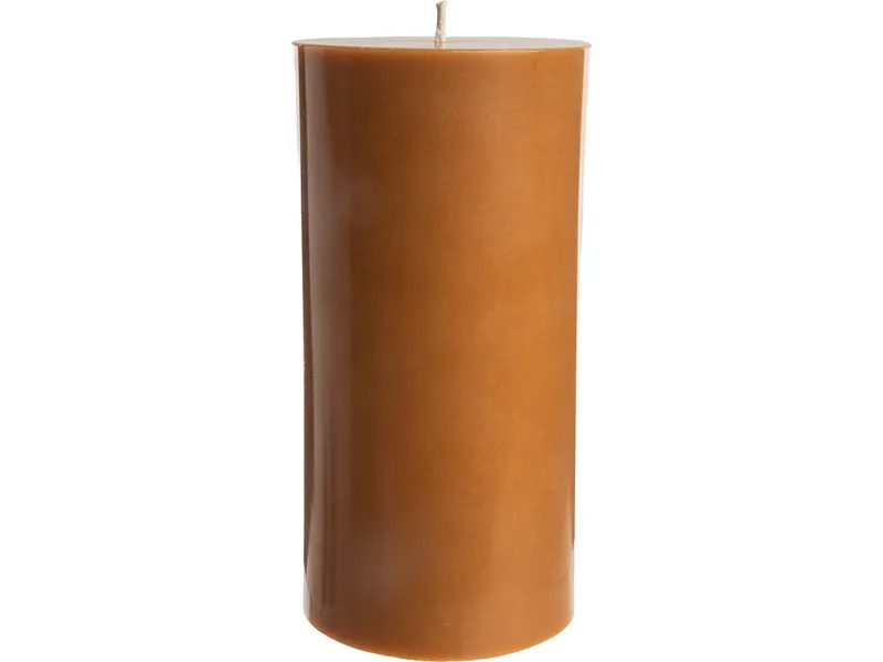 Tranquillo Handgearbeitete Stumpenkerze GLUMI orange, Ø 7,5 x 15 cm - orange – Produktbild 2 von 4