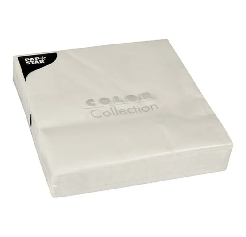 PAPSTAR PAPSTAR Papierserviette 50 Servietten, 2-lagig 1/4-Falz 40 cm x 40 cm weiss – Produktbild 1 von 2