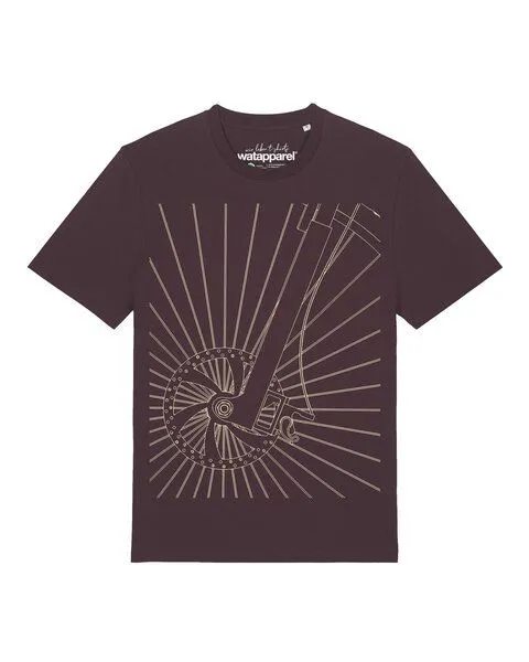watapparel watapparel T-Shirt Unisex Fahrradspeichen, Red brown, – Produktbild 1 von 2