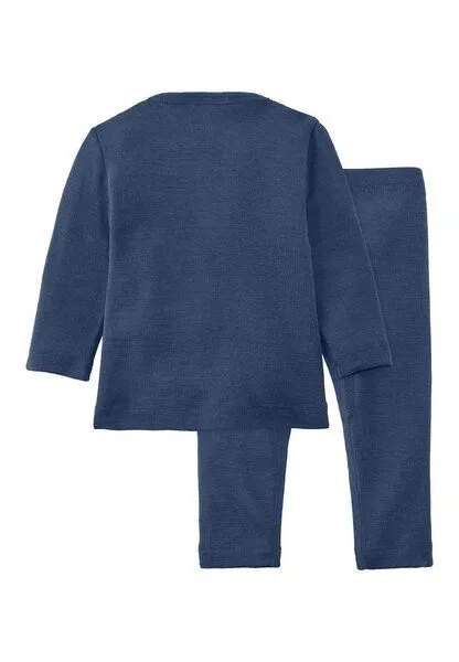 hessnatur hessnatur Unterwäsche-Set aus Bio-Merinowolle mit Seide, Graphitblau, – Produktbild 3 von 3