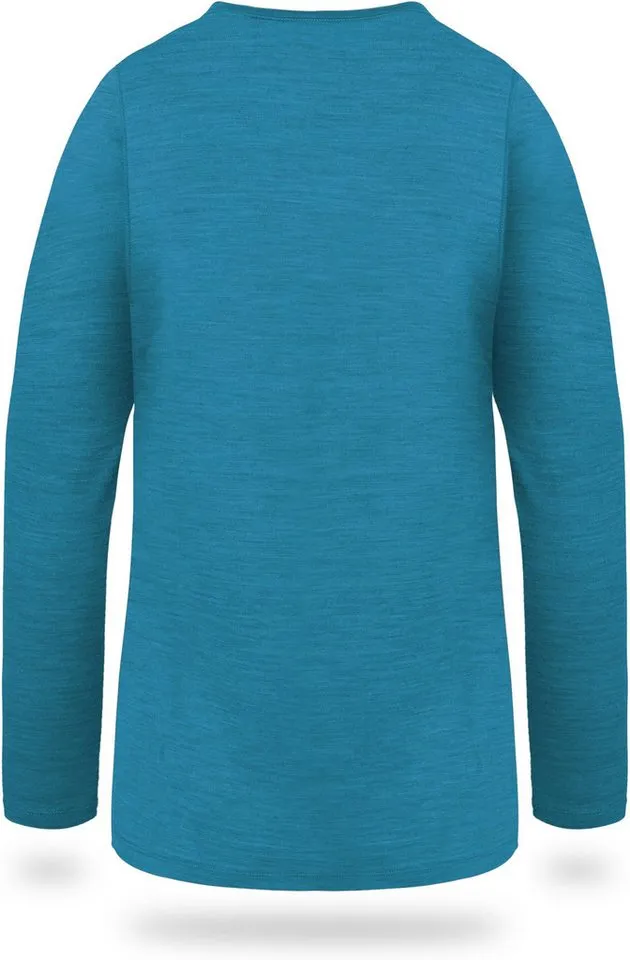 normani Funktionsshirt Kinder Merino Langarm Broome Thermounterwäsche aus 100% Bio-Merinowolle für Junge und Mädchen, Blau, – Produktbild 4 von 5