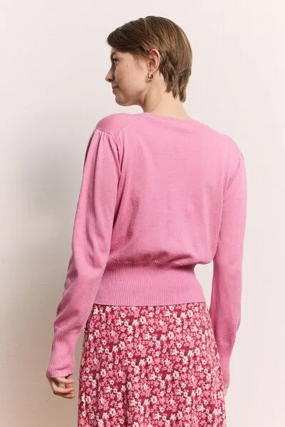 Tranquillo Tranquillo Strickjacke Linaa aus Bio-Baumwolle, Rose, – Produktbild 4 von 6