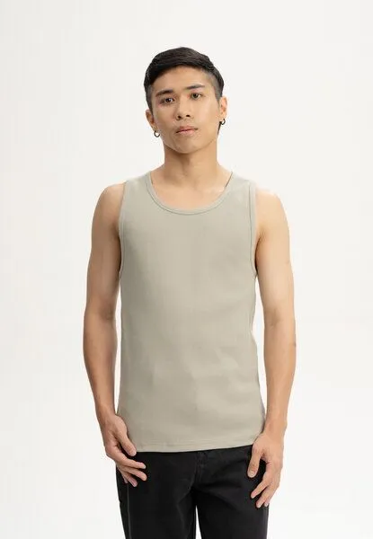 MELA Ripp-Tanktop Modell: Oshin GOTS, Dusty green, – Produktbild 1 von 5