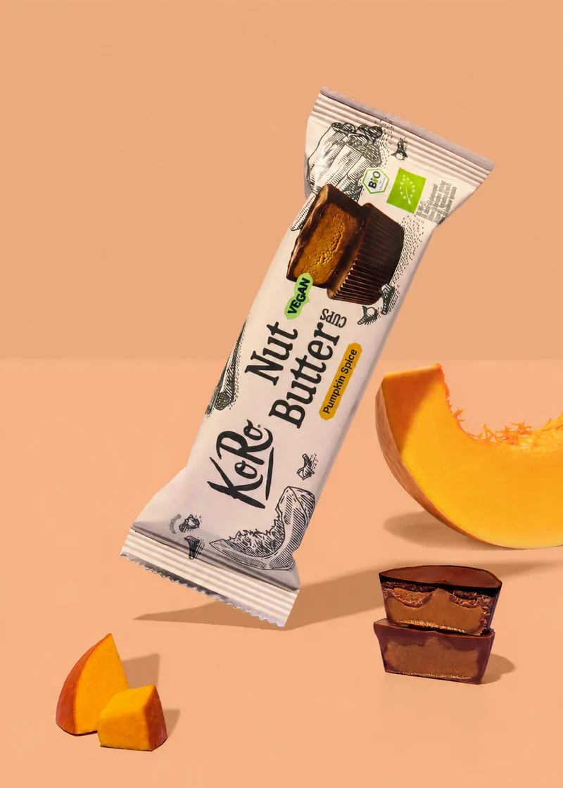KoRo Limited Edition: Bio Nut Butter Cups Pumpkin Spice | 3 x 3 x 13 g – Produktbild 1 von 5