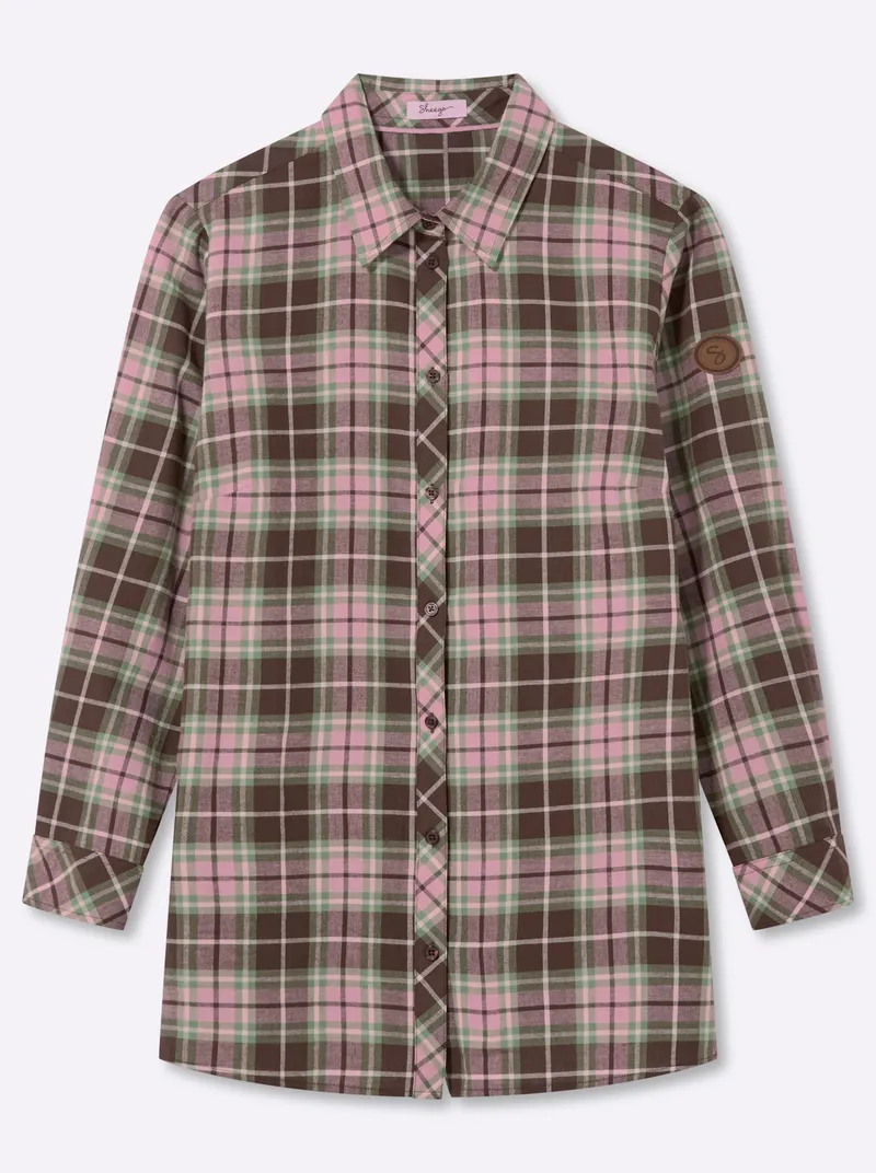 sheego Karobluse, Schoko-hortensie-kariert, – Produktbild 1 von 2