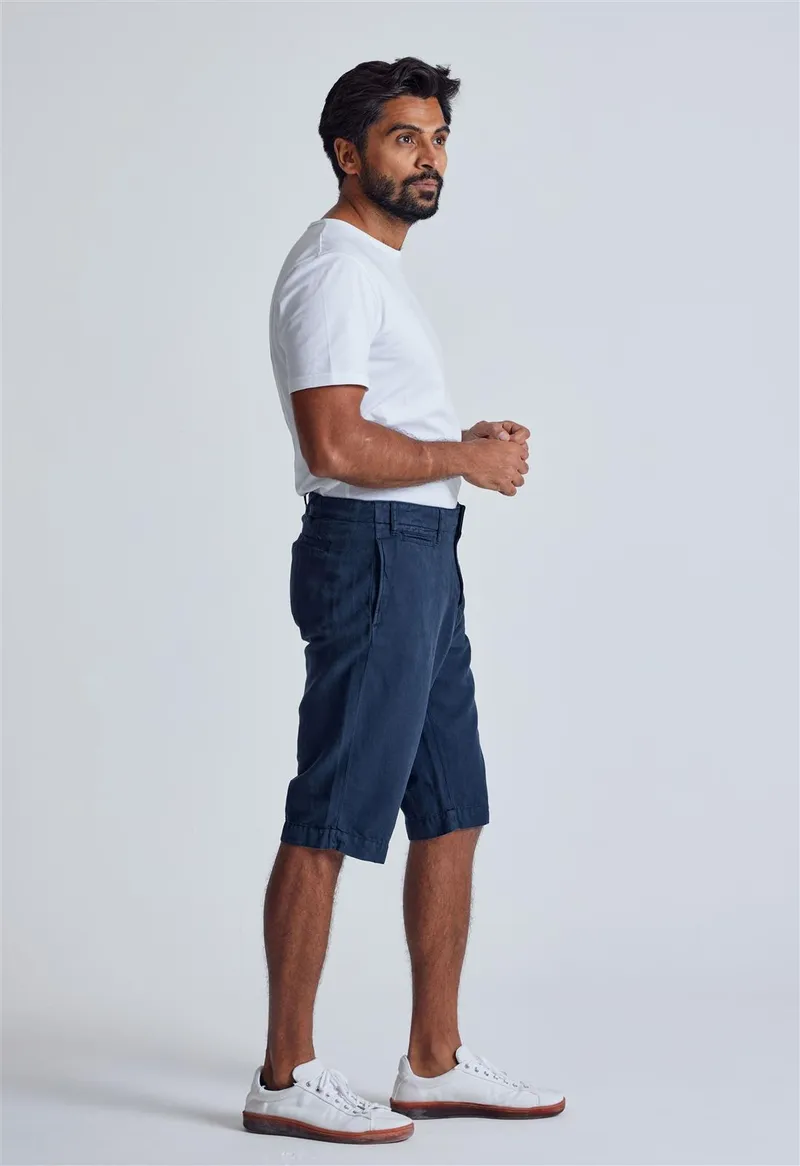 Flax and Loom Flax and Loom Herren vegan Shorts Chino Bird Navy, Extra dunkelblau, – Produktbild 1 von 2