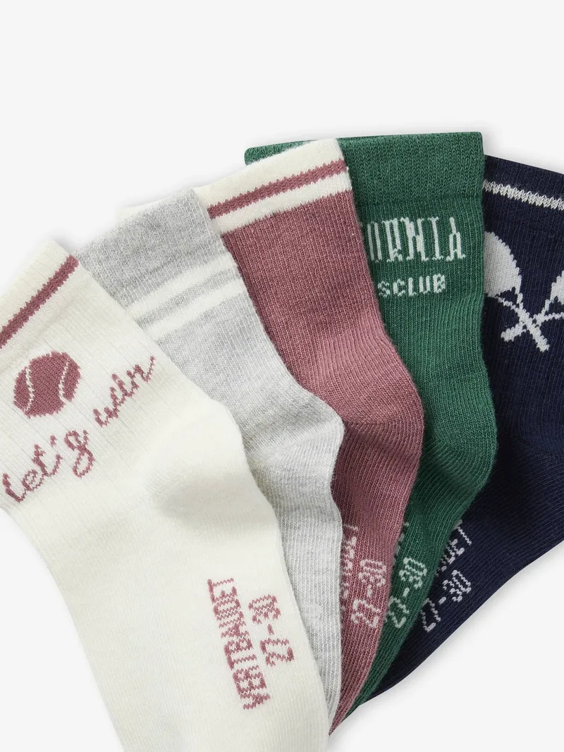 Vertbaudet 5er-Pack Sport-Socken Kinder, Grau meliert, – Produktbild 2 von 2