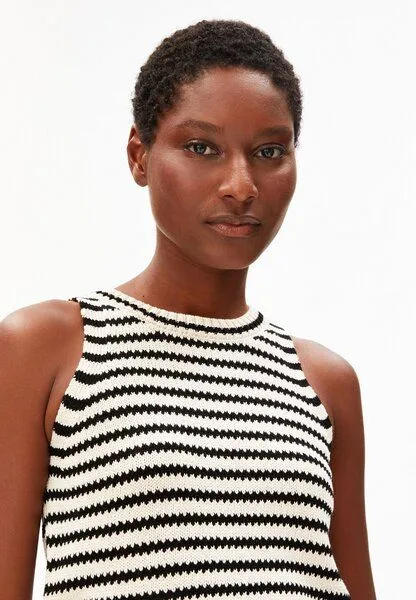 ARMEDANGELS ARMEDANGELS STRIPE Damen Stricktop aus 100% Bio-Baumwolle, Undyed-black, – Produktbild 3 von 4