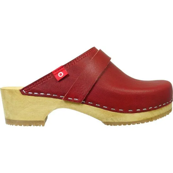 Klox Klox Original Clog - handgemachter Holzclog mit pflanzlich gegerbtem Leder, Pomegranate (rot), – Produktbild 1 von 3