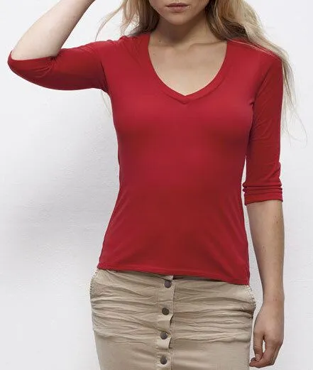 University of Soul University of Soul Damen Dreiviertelarm-Shirt aus Bio-Baumwolle "Destiny", Rot, – Produktbild 1 von 1