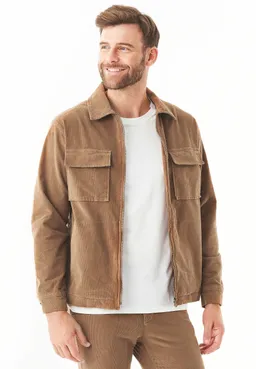 ORGANICATION ORGANICATION Herren vegan Overshirt Cord Full Zip Cord Camel Braun – Produktbild 1 von 1