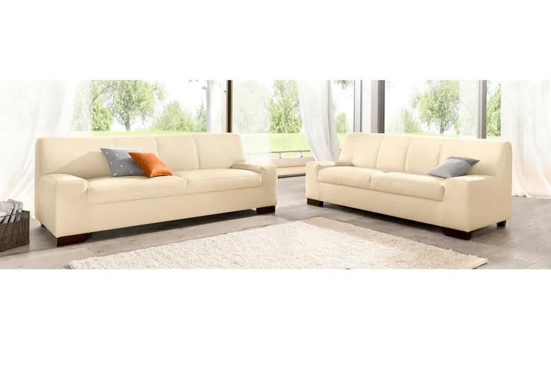 DOMO collection Polstergarnitur Norma kubisch und zeitlos, (Set, 2-tlg), bestehend aus je einem 2- und 3-Sitzer, Beige, – Produktbild 1 von 7