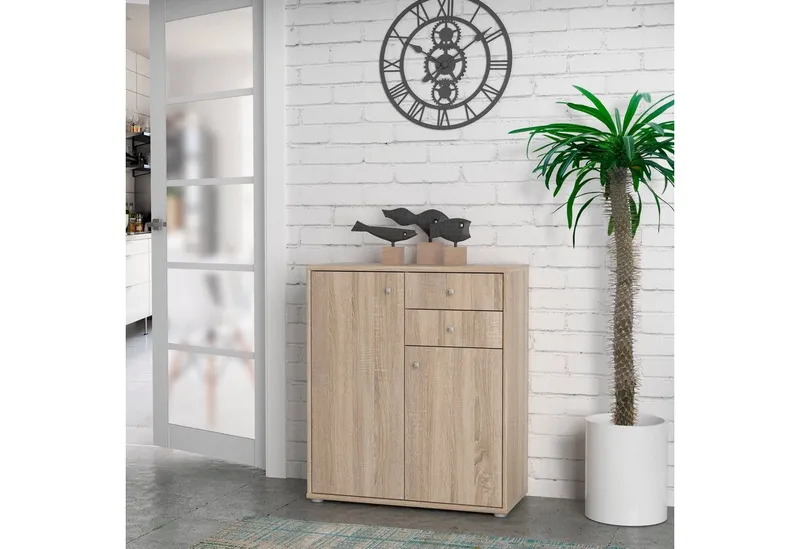 FORTE Kommode Tempra, Kommode, 2 Türen, 2 Schubkästen, viel Stauraum, Breite 73,7 cm, Beige, – Produktbild 1 von 8