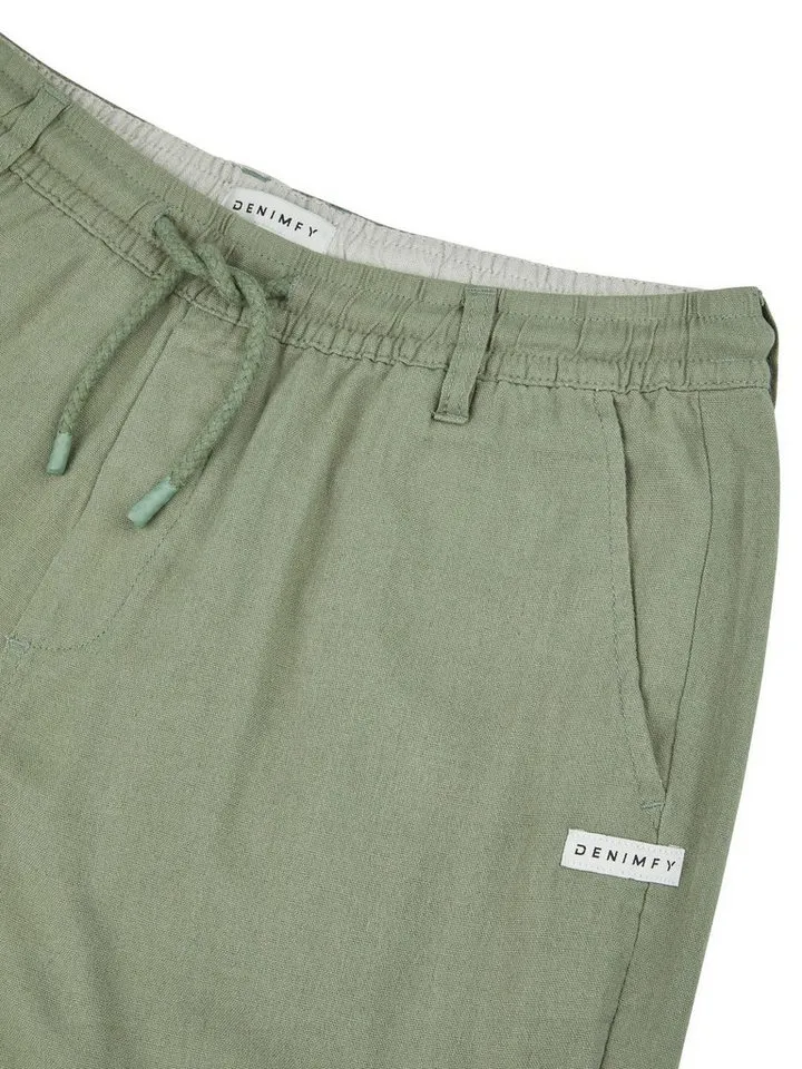 DENIMFY Chinoshorts Herren Shorts DFAlessio Regular Fit Bermudashorts mit Kordelzug, Grün, – Produktbild 3 von 4