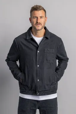 DIRTS DIRTS Herren vegan Denim Jacket Faded Black – Produktbild 1 von 1