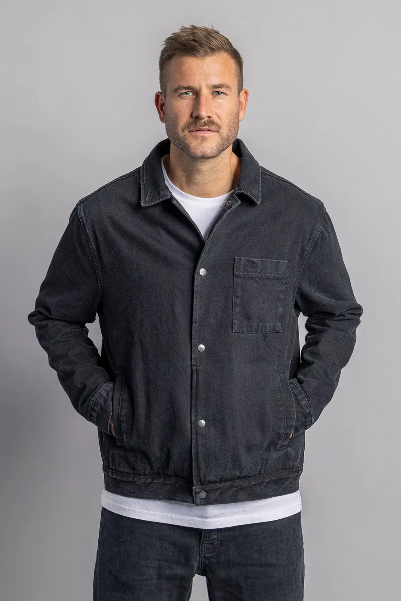 DIRTS DIRTS Herren vegan Denim Jacket Faded Black, Schwarz, – Produktbild 1 von 2