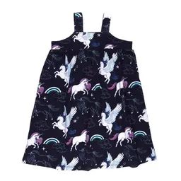 Walkiddy Kinder Trägerkleid GOTS zertifiziert, Bio-Baumwolle, dunkelblau, Einhorn-Pegasus-Muster, leicht – Walkiddy – Produktbild 1 von 1
