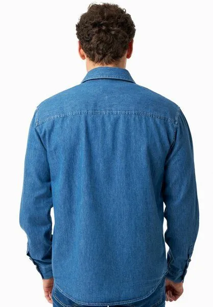 ORGANICATION ORGANICATION Hemd aus Bio-Baumwolle, Medium blue, – Produktbild 4 von 4