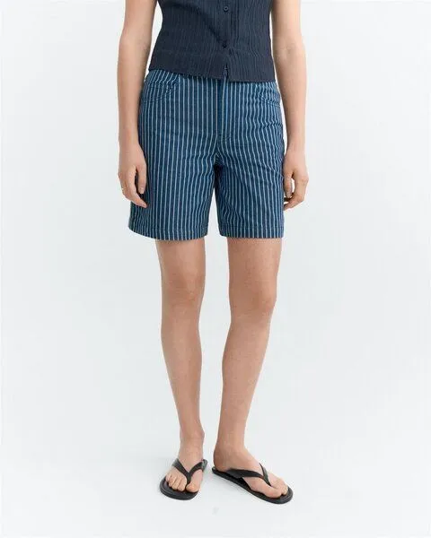 thinking mu thinking mu Streifen Jeansshorts Modell: Luisa, Navy stripes (dunkelblau), – Produktbild 1 von 4