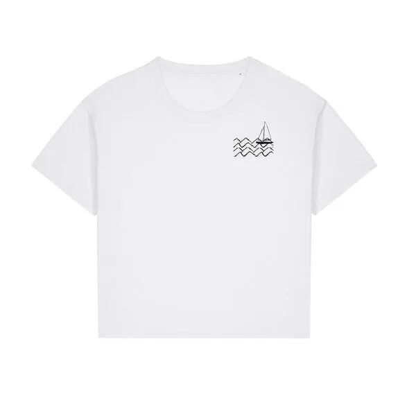 ilovemixtapes ilovemixtapes Small Waves Relaxed Fit Damen T-Shirt aus Modal - White – Produktbild 1 von 2
