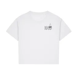 ilovemixtapes ilovemixtapes Small Waves Relaxed Fit Damen T-Shirt aus Modal - White – Produktbild 1 von 1