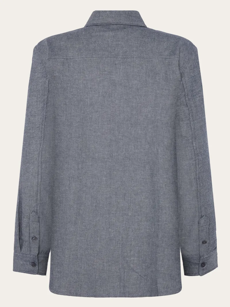 KnowledgeCotton Apparel KnowledgeCotton Apparel Damen vegan Hemd Damen Flanell Nacht Himmelblau, Dunkelblau, – Produktbild 2 von 2