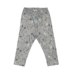 Walkiddy Kinder Leggings GOTS zertifiziert – Grau mit Blumenmuster, weich & bequem | von Walkiddy – Produktbild 1 von 1