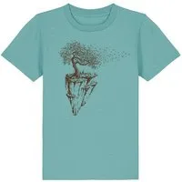 Life Tree Life-Tree Shirt aus Biobaumwolle Fairwear für Kids "Maple Island" in verschiedenen Farben, Teal monstera, – Produktbild 1 von 1