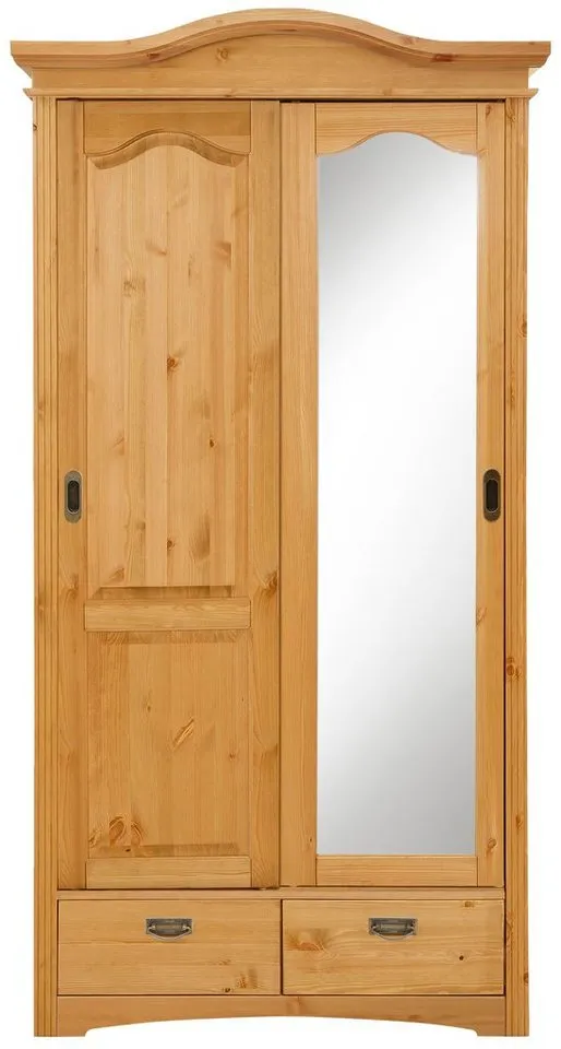OTTO home Schiebetürenschrank Konrad (B/H/T ca. 111/207/64 cm) Breite 111 cm, aus massiver, FSC®-zertifizierter Kiefer, Beige, – Produktbild 3 von 5