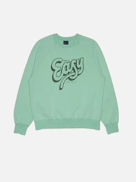 Nudie Jeans Nudie Jeans Palle Sweatshirt Take it easy, Turquoise /türkis, – Produktbild 3 von 4