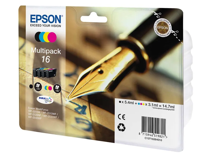 Epson Epson Tintenpatronen T1626/ 16 schwarz, cyan, magenta, gelb, 4er-Set – Produktbild 2 von 4