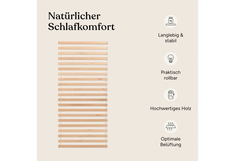 Rollrost Plano, aus FSC® zertifiziertem, massivem Buchenholz, Ehrenkind, 90x200 cm, für Modulares Familienbett Plano, Made in EU – Produktbild 3 von 5