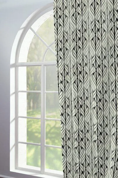 Nature by Adam Nature by Adam Vorhang aus Leinen und Bio-Baumwolle - Made in Germany - Wave, Natur-schwarz, – Produktbild 5 von 8