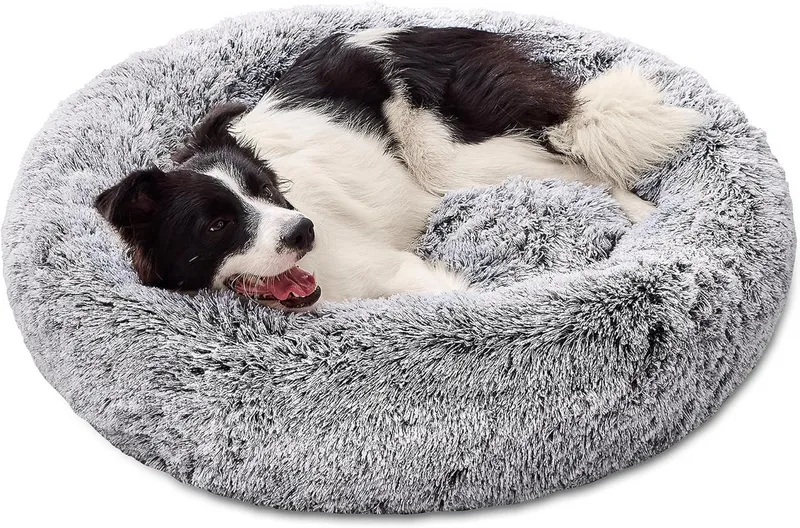 Pisi & Bili Tierbett Tierbett, Hundebett für Große, Mittelgroße, kleine Hunde, Katzenbett, Polyester, flauschig, weich, waschbar, Hundekissen, Grau, – Produktbild 7 von 7
