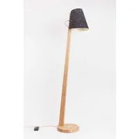 ALMUT von Wildheim ALMUT von Wildheim Handgemachte Stehlampe aus Eiche Lampenschirm aus Naturmaterialien, Kork (schwarz/silber), – Produktbild 1 von 1