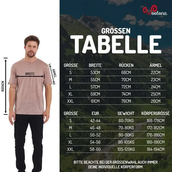 Woolona Woolona Lyocell & Merinowolle T-Shirt - TERRA 50/50, Brown, – Produktbild 4 von 8