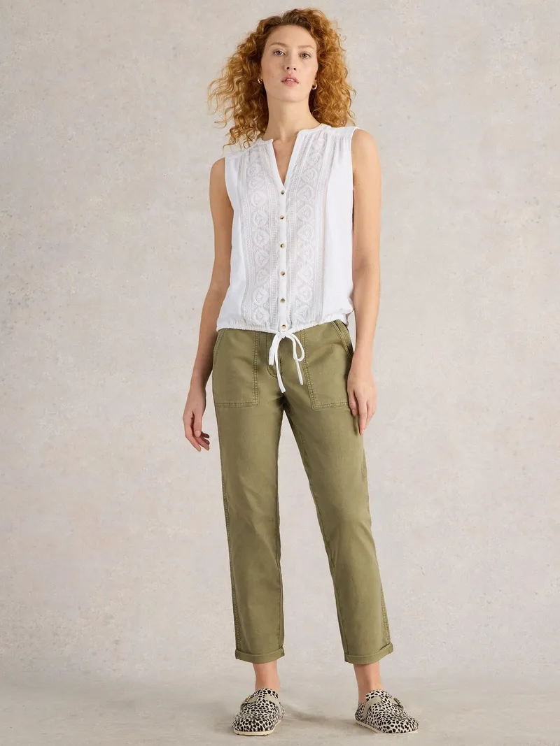 White Stuff Ärmellose Bluse Tulip - 50/R, Reines weiß, – Produktbild 2 von 4