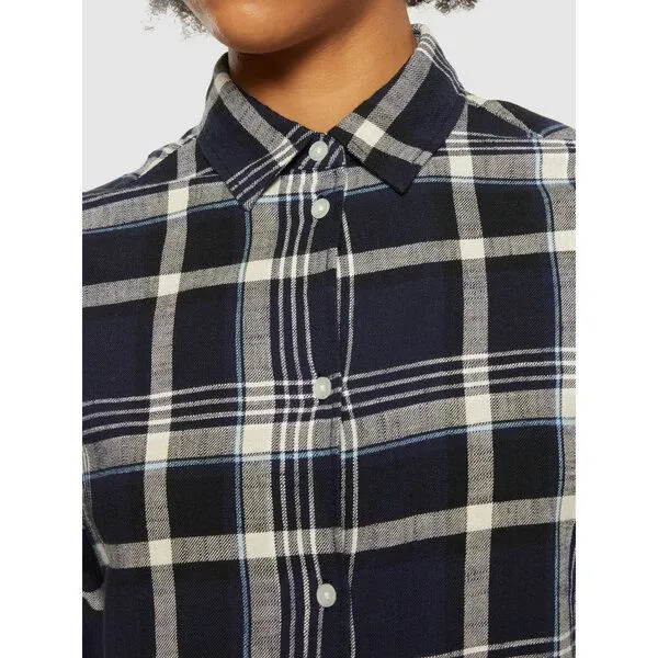 KnowledgeCotton Apparel KnowledgeCotton Apparel Karohemd Flannel aus Bio-Baumwolle, Schwarz (black jet), – Produktbild 3 von 4