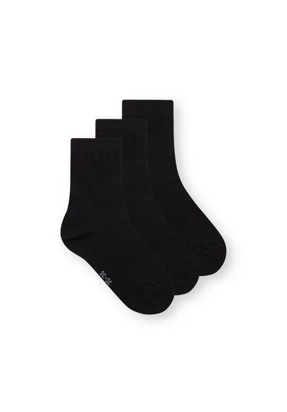 THOKKTHOKK ThokkThokk 3er-Pack Mid Socks Socken (GOTS, Fairtrade, Vegan), Schwarz, – Produktbild 1 von 6