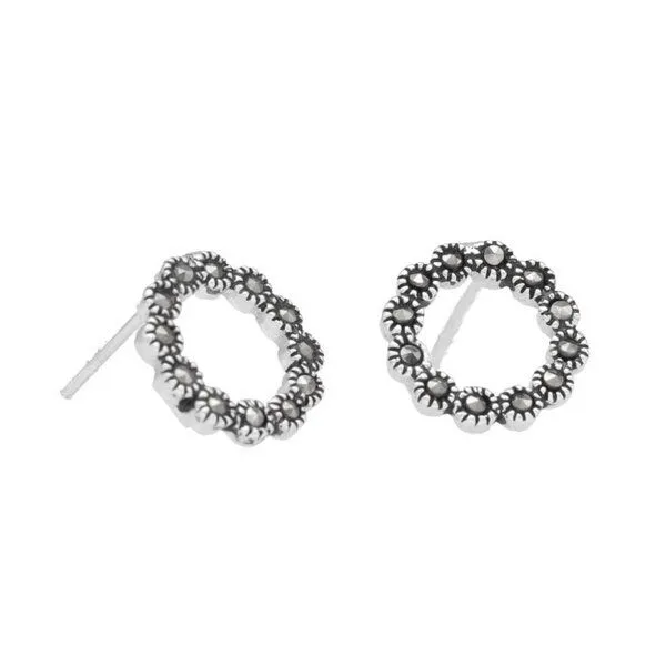 pakilia pakilia Silber Ohrringe Pyrit-Steinchen Fair-Trade und handmade – Produktbild 2 von 4
