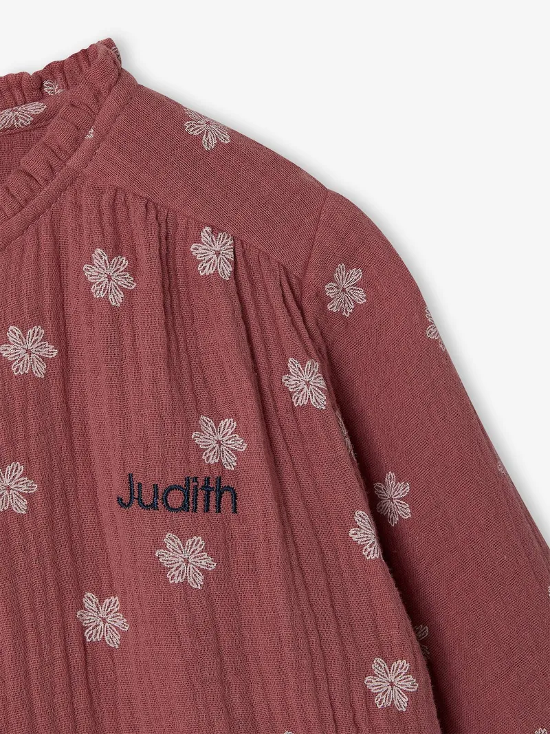 Vertbaudet Vertbaudet Mädchen Hemdbluse aus Musselin, Malve, – Produktbild 3 von 4
