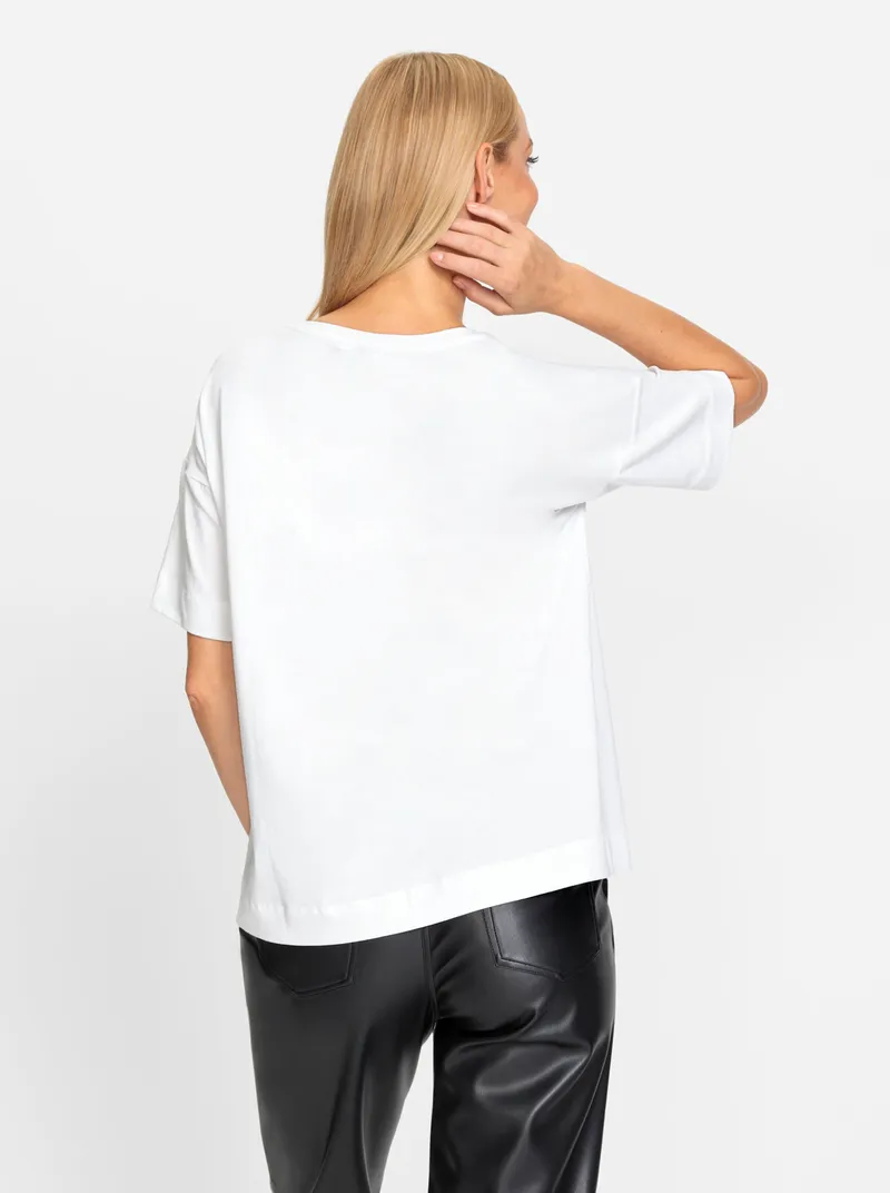 heine Print-Shirt weiß-schwarz-bedruckt, Weiß-schwarz-bedruckt, – Produktbild 2 von 2