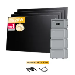 Growatt Growatt NEXA 2000 All-in-One Speicher für Balkonkraftwerke, mit 4 x 480Wp Sunpro BC Bifazial Full Black Solarmodul, by Powerness - 8192Wh / Standardversand – Produktbild 1 von 1