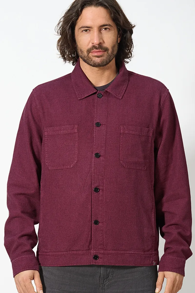 HempAge HempAge Herren vegan Jacke Hahnentritt Karomuster Weinrot, Rot, – Produktbild 2 von 2